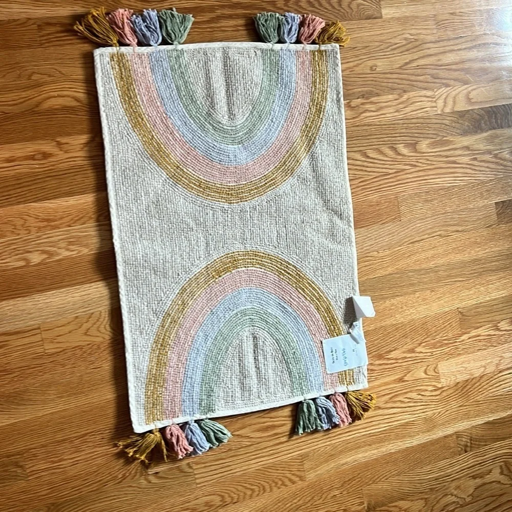Urban Outfitters Rainbow Fringe Bath Mat NWT